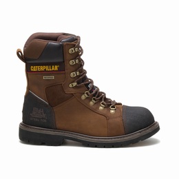 Caterpillar Tracklayer Thinsulate Steel Toe Work Férfi Téli Bakancs Sötét Barna, HU-W059